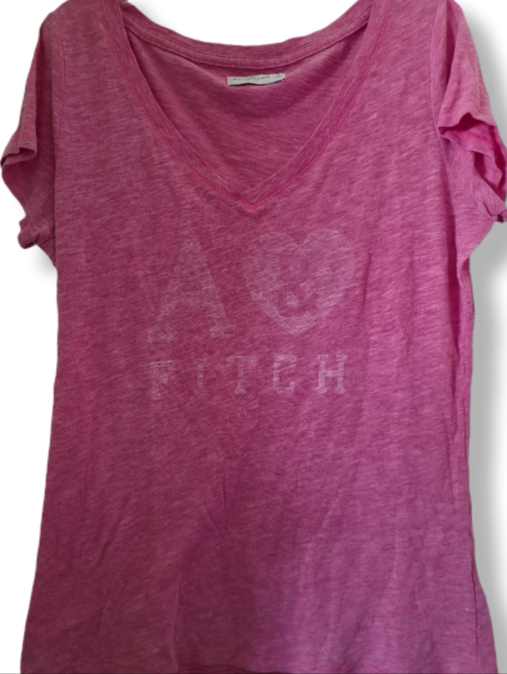 V-Neck A&F Pink Short Sleeve Medium T-Shirt Summer Comfort